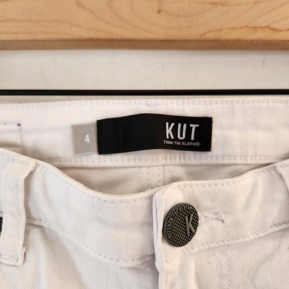 Kut from the Kloth White Jeans Donna Ankle Skinny Denim Women's 4 - Picture 6 of 10